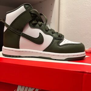 Nike Kids Dunk High Sneakers - Green and White